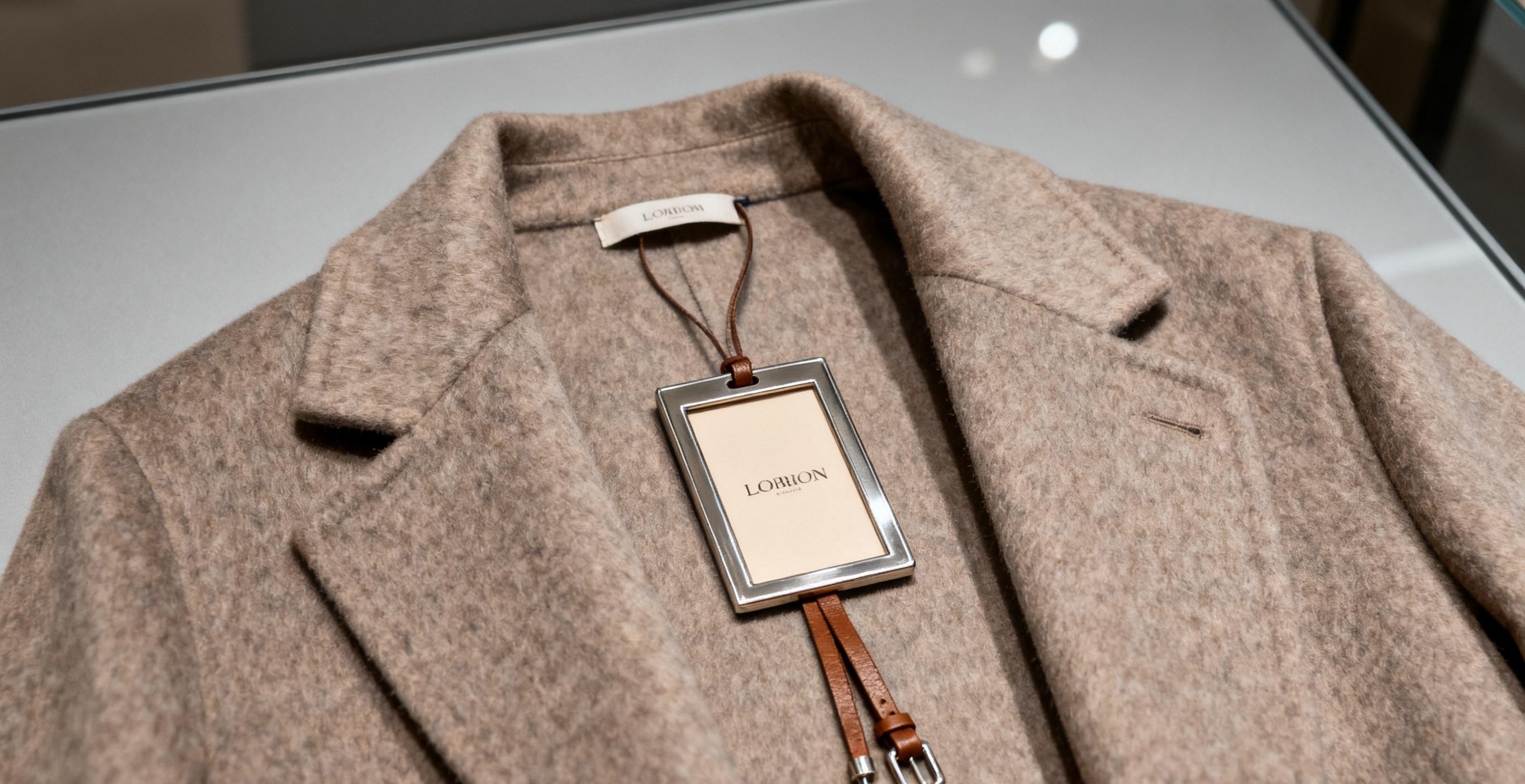 String tag hanging on clothing for premium branding